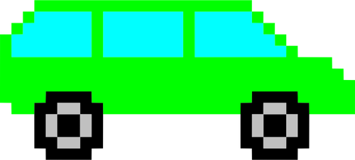 Grön pixel bil