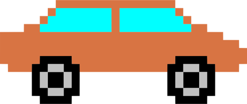 voiture orange pixel