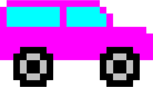 Vaaleanpunainen pikseliauto