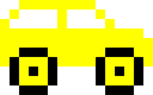 Pixel galben auto