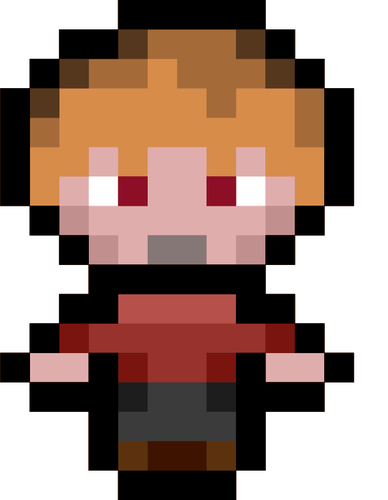 Vector Illustrasjon av fargerike uklare pixel karakter