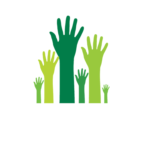 Grüne Menschenhand