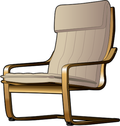 נוף חזיתי של שולחן כיסא ציור וקטורי