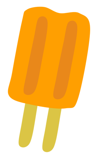 كريم الجليد البرتقالي على رسم ناقل عصا