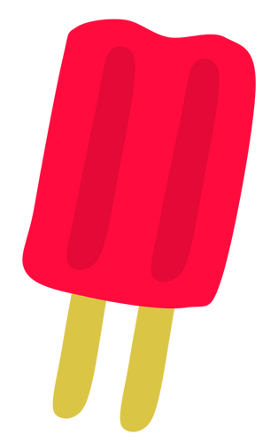 红色的冰淇淋上棍子的矢量绘图