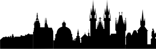 Praha silueta vektorové ilustrace