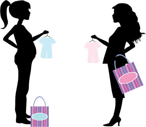 Schwangere Frauen beim Einkauf