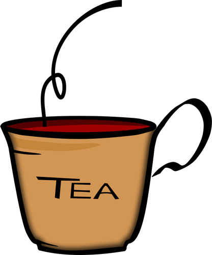 Illustration vectorielle de poignée courbée tasse de thé