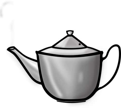 Grafika wektorowa parze metalowy czajnik