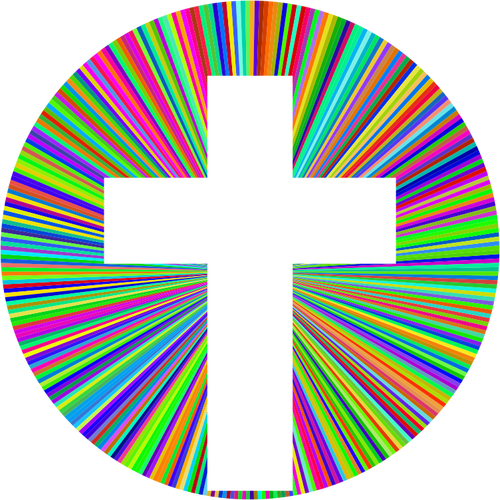Prismatische Kreuz mit Heiligenschein