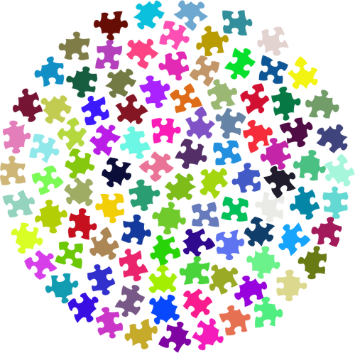 Puzzle pièces cercle coloré