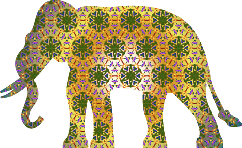 Psychedelische patroon olifant