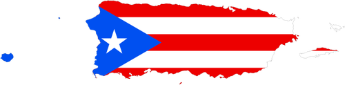 Kaart van Puerto Rico en vlag