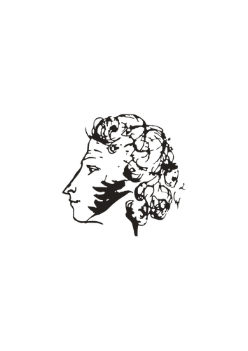 Alexander Pushkin porträtt vektor ClipArt