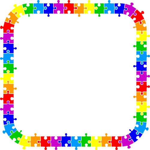 Cadru de piese puzzle colorat