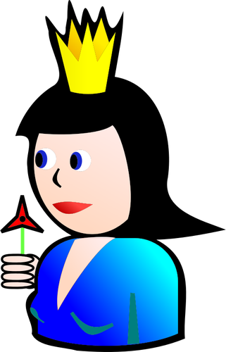 Královna diamantů kreslený vektorový obrázek