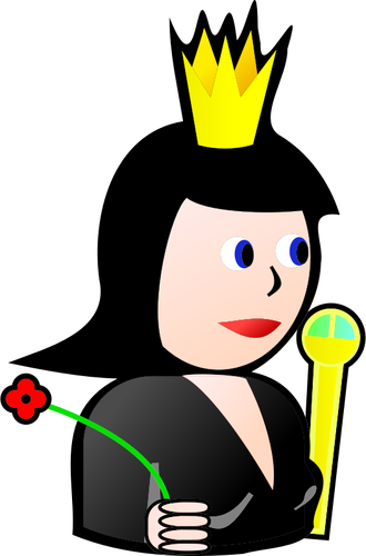Dronningen av Spar tegneserie vektor image