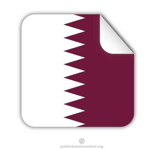 Stiker dengan bendera Qatar