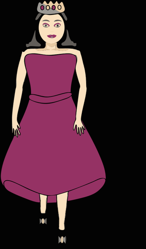 Koningin in koninklijke paarse jurk vector afbeelding