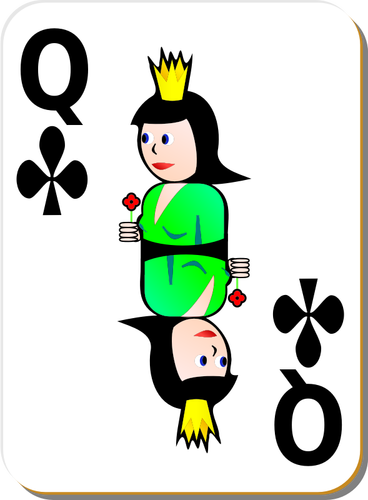 Koningin van Clubs gaming kaart vectorillustratie