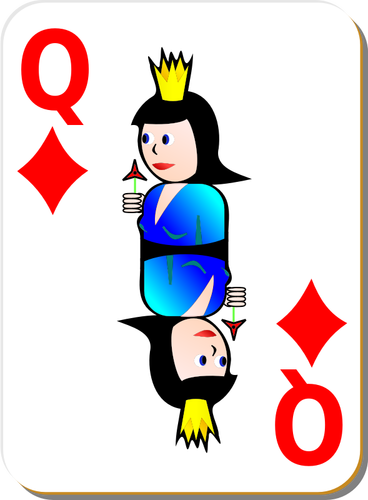 Queen of Diamonds pelikortti vektori kuva