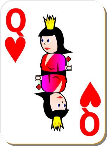Ratu hati permainan kartu vektor gambar