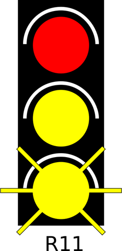 Vektorgrafik av bärnsten gå trafikljus illustration