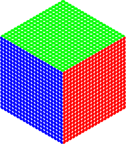 Drie-gekleurde kubus