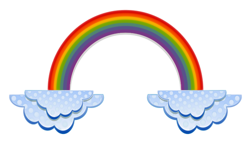 Rainbow og skyer illustrasjon