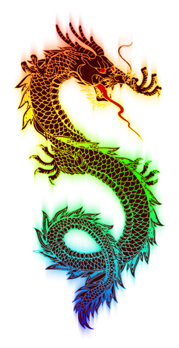 Immagine vettoriale di drago arcobaleno