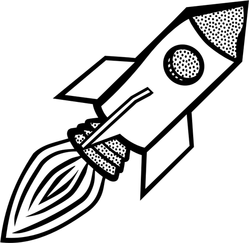 宇宙船のロケットのライン アート ベクトル画像