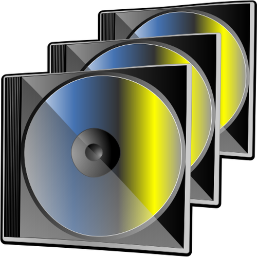 Grupo de 3 discos compactos vector imagen