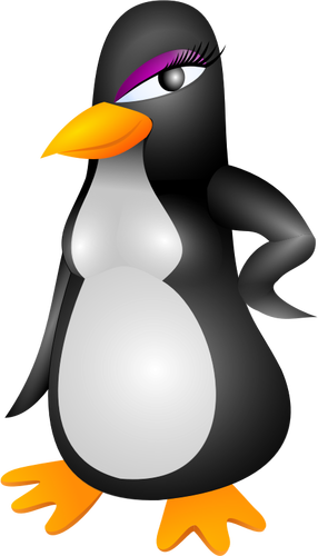 Vektor ilustrasi marah perempuan penguin