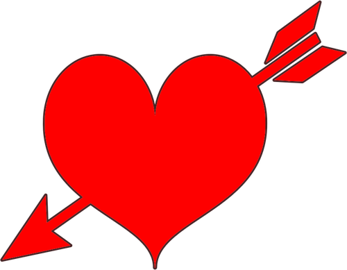 Corazón rojo con flecha
