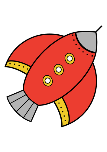 Red flying rocket