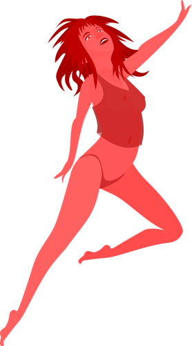 Jumping red girl