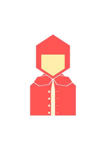 Red Riding Hood Charakter gezeichnet im Sechsecke Vektor-ClipArt