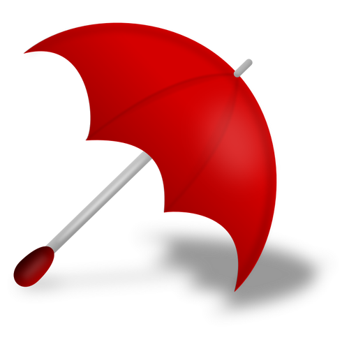 Vektorový obrázek červený deštník se stínem