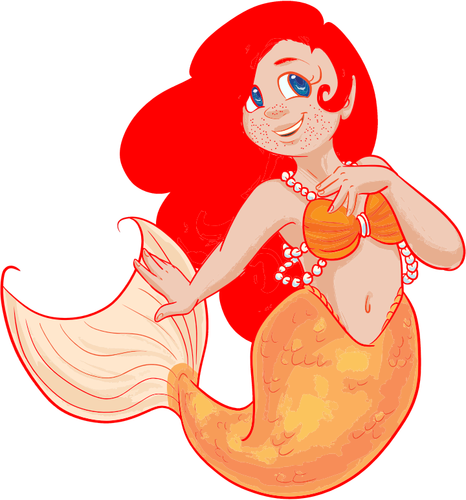 Rødhårete mermaid