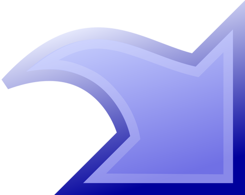 Vektorritning av pil nedåt i blå färg
