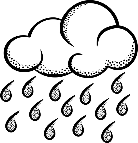 思うライン アート梅雨雲のベクトル イラスト