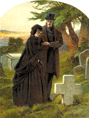 夫妇在墓地