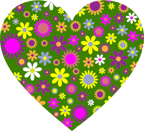 Retro floral hart