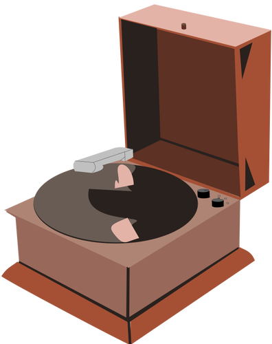 Ruskea gramofonivektoripiirros