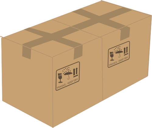 בתמונה וקטורית של 2 קופסאות קרטון אטום אחד ליד השני