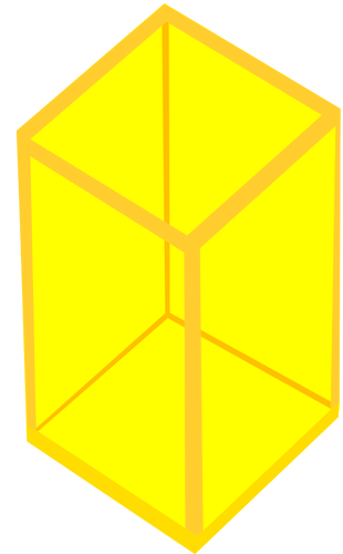 Cubo transparente amarelo