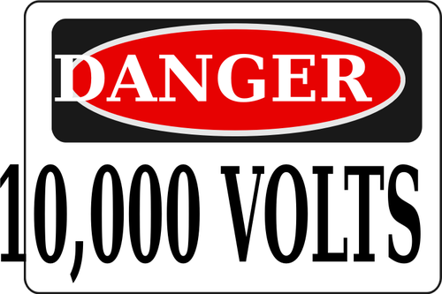 Perigo 10.000 volts sinal vector imagem