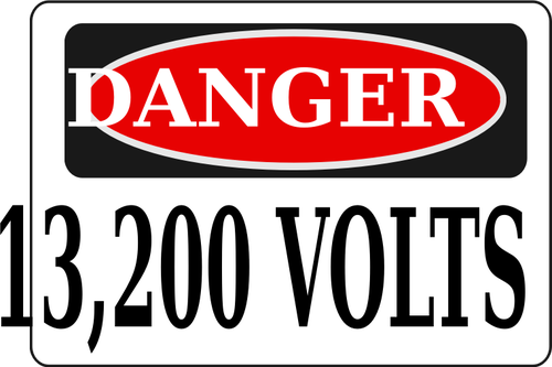 Nebezpečí 13,200 voltů znamení vektorový obrázek