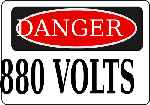 Danger volts 880 sign vector image
