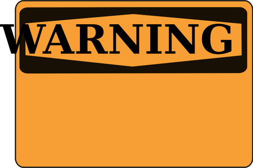 Pusty znak ostrzegawczy pomarańczowy wektorowa